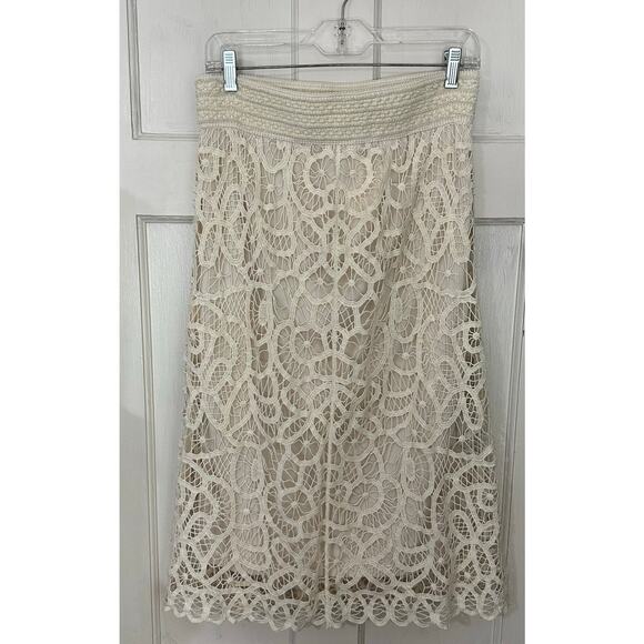 Adiva Boho‎ Lace Skirt Large Long Layered Cotton Crochet Look Gypsy Cowgirl Midi - Picture 3 of 7